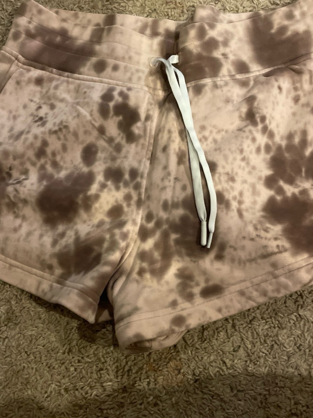 lululemon athletica Pink and Brown Tie-Dye Athletic Lounge Shorts